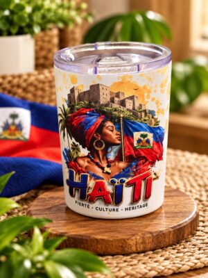 Haiti themed cup with flag