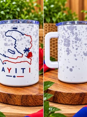 Haiti themed cup with territory design